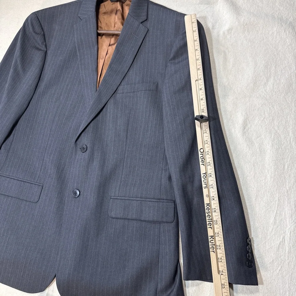 Jos. A. Bank Joseph Slim Fit Suit 41R W32 L31 Charcoal Grey Pinstripe 100% Wool